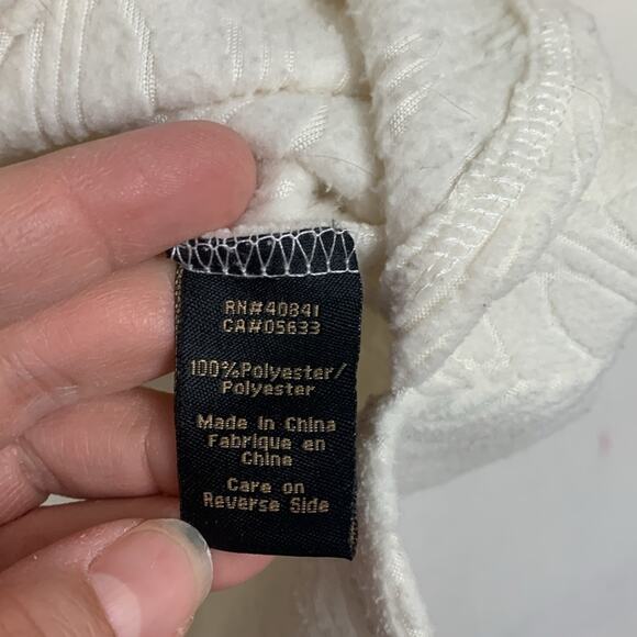 wooly bully women's large white cowl neck pullover sweater corded - Picture 9 of 12